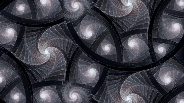 Symmetrisch bunte fraktale Blütenspirale, digital abstrakt — Stockfoto
