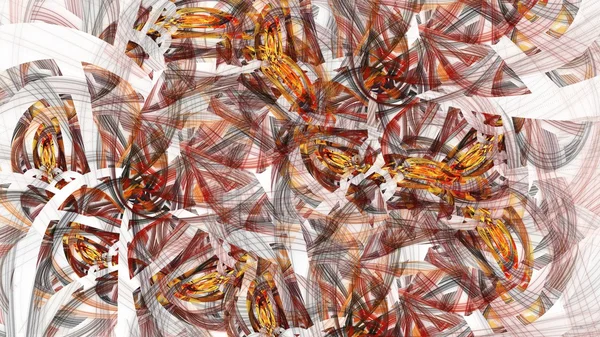 Symmetrisch bunte fraktale Blütenspirale, digital abstrakt — Stockfoto