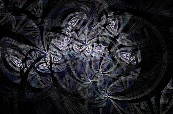 Espiral de flores fractais coloridas simétricas, abstrato digital — Fotografia de Stock