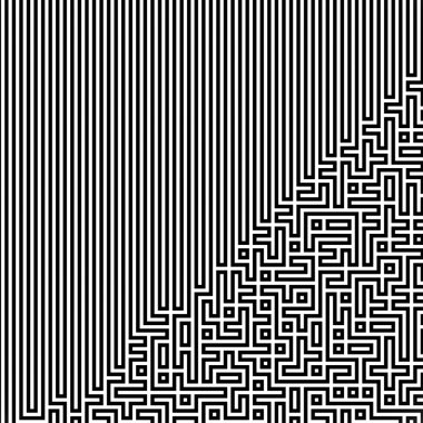 Fraktal siyah çizgi kesişen soyut labirent labirent