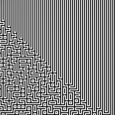 Fraktal siyah çizgi kesişen soyut labirent labirent