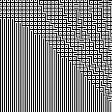 Fraktal siyah çizgi kesişen soyut labirent labirent