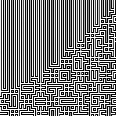 Fraktal siyah çizgi kesişen soyut labirent labirent