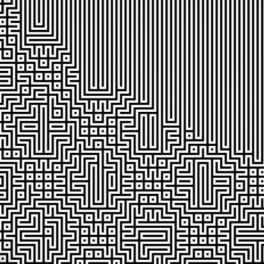 Fraktal siyah çizgi kesişen soyut labirent labirent