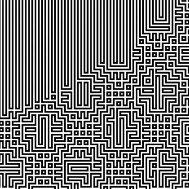 Fraktal siyah çizgi kesişen soyut labirent labirent