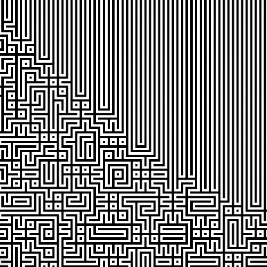 Fraktal siyah çizgi kesişen soyut labirent labirent