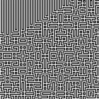 Fraktal siyah çizgi kesişen soyut labirent labirent