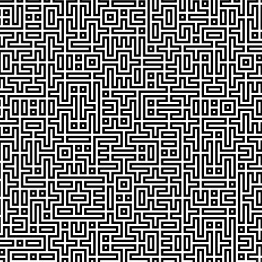 Fraktal siyah çizgi kesişen soyut labirent labirent