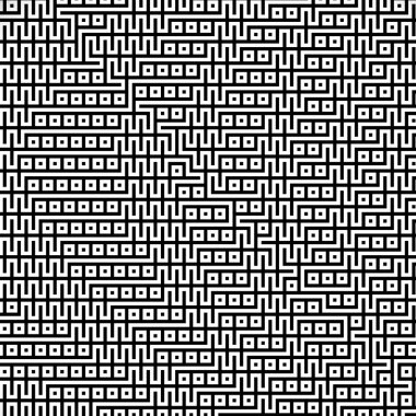 Fraktal siyah çizgi kesişen soyut labirent labirent