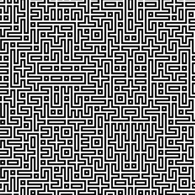 Fraktal siyah çizgi kesişen soyut labirent labirent