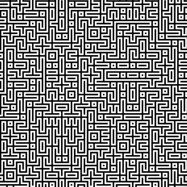 Fraktal siyah çizgi kesişen soyut labirent labirent