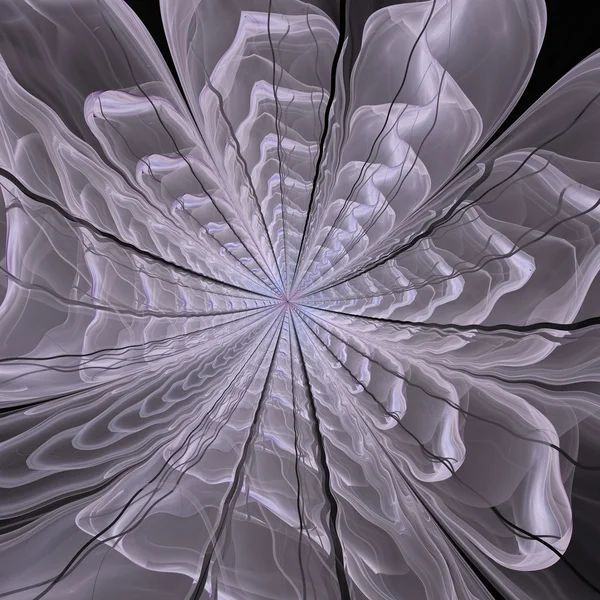 Symmetrical violet fractal flower, digital artwork — Stock Photo, Image