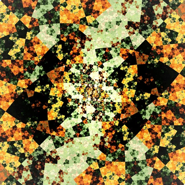 Abstrakt symmetriska orange hexagon fraktal mosaik — Stockfoto