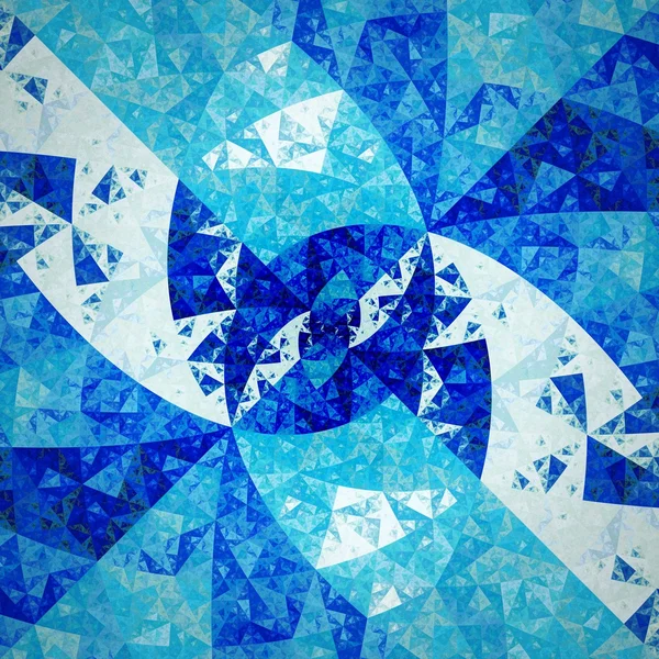 Abstract symmetrical blue hexagon fractal  mosaic — Stock Photo, Image