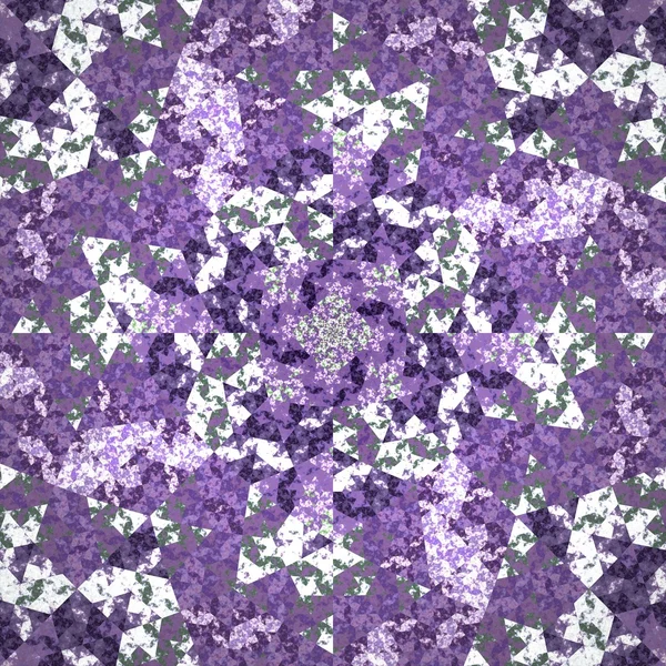 Abstracte symmetrische violet zeshoek fractal mozaïek — Stockfoto