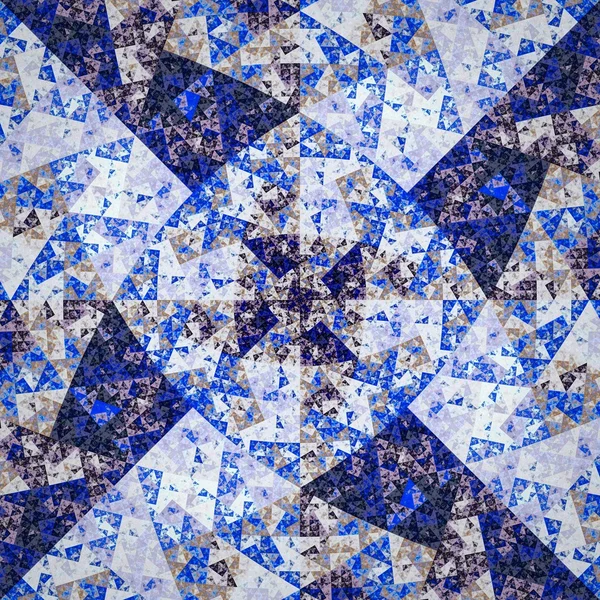 Αφηρημένη συμμετρική μπλε εξάγωνο fractal μωσαϊκό — Φωτογραφία Αρχείου