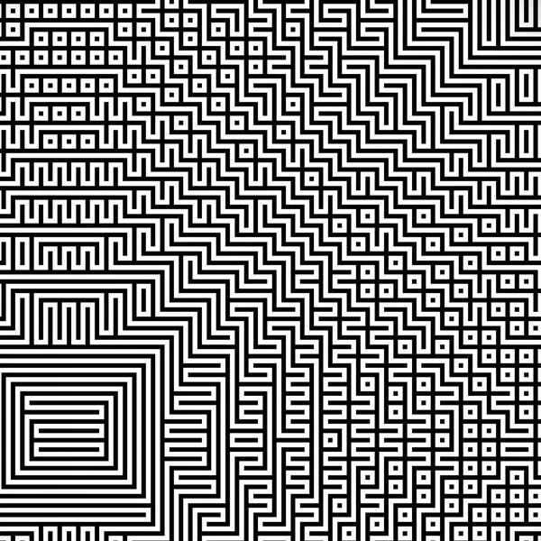 Fraktal siyah çizgi kesişen soyut labirent labirent