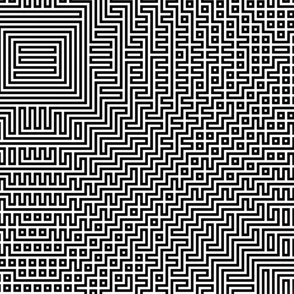 Fraktal siyah çizgi kesişen soyut labirent labirent