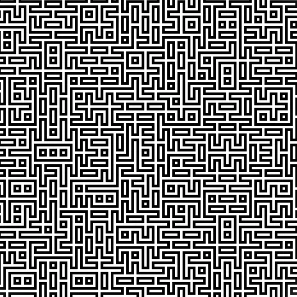 Fraktální černé čáry protínající abstraktní bludiště labyrint — Stock fotografie