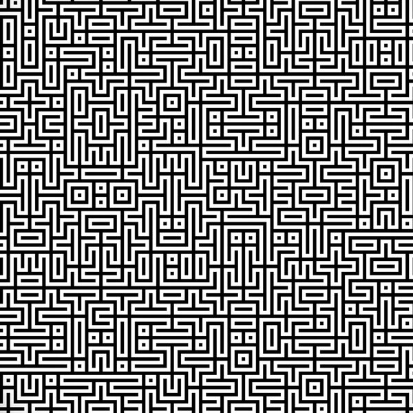 Фрактальная чёрная линия, пересекающая абстрактный лабиринт
