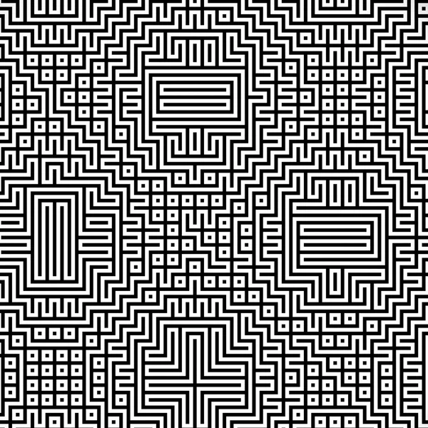 Fraktal siyah çizgi kesişen soyut labirent labirent