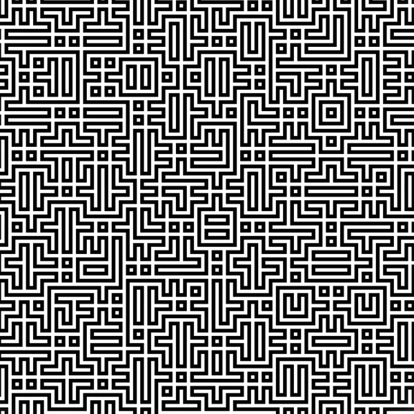 分形黑色线相交的抽象迷宫迷宫 — 图库照片