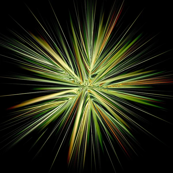Symmetrische fraktale abstrakte Lichtstrahlen wirken Neon Art — Stockfoto