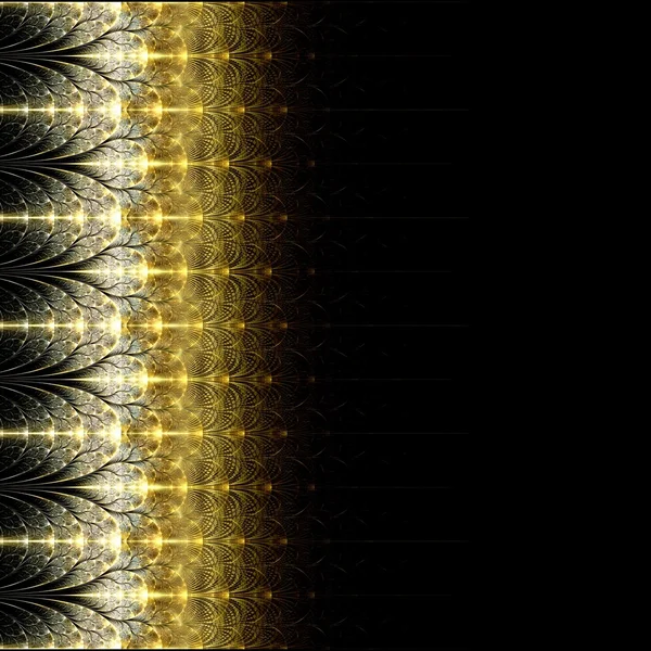 Flor fractal simétrica oro, obra de arte digital para gráficos creativos —  Fotos de Stock