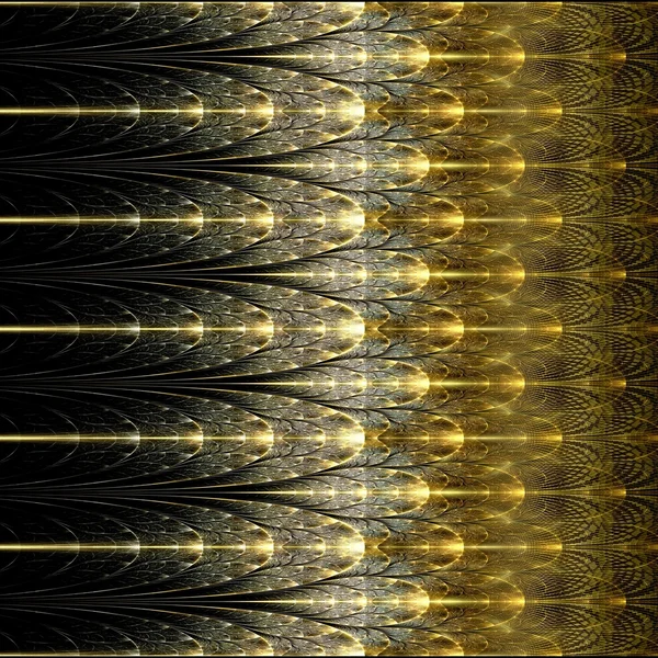 Flor fractal simétrica oro, obra de arte digital para gráficos creativos — Foto de Stock
