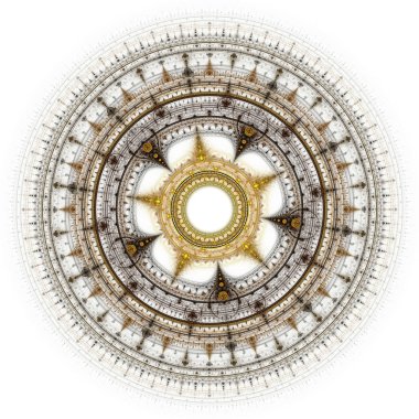 Fraktal güneş işlenen illüstrasyon bilgisayar oluşturulan 