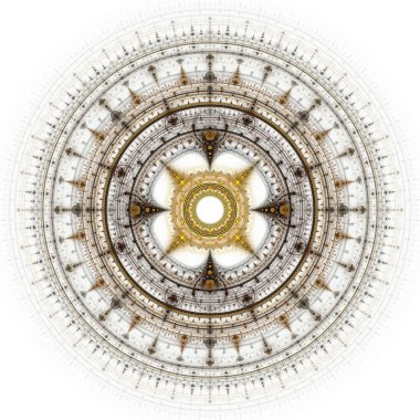 Fraktal güneş işlenen illüstrasyon bilgisayar oluşturulan 