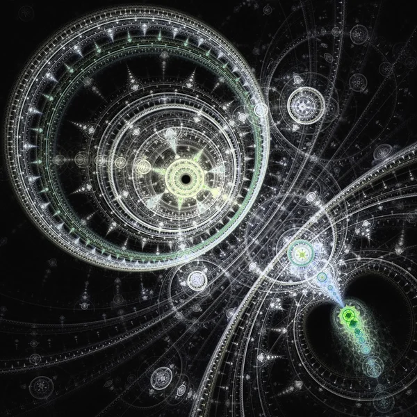 Colorful fractal clockwork, abstract gears digital artwork — Stock Photo, Image