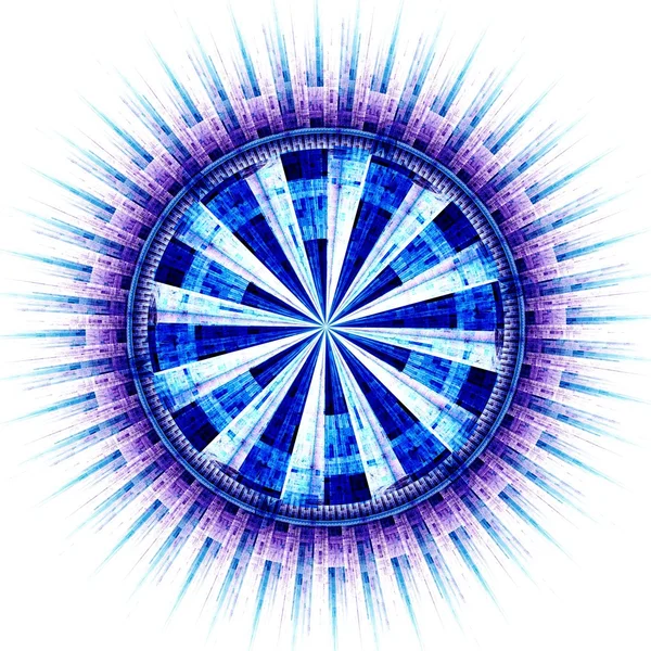 Számítógéppel generált ábrán megjelenített fraktál solar kék — Stock Fotó
