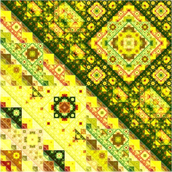Streszczenie symetryczny fraktal kwadrat kolorowy wzór — Zdjęcie stockowe