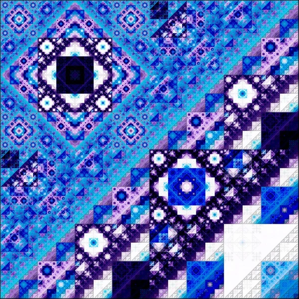 Αφηρημένο Symmetrical fractal πλατεία πολύχρωμο μοτίβο — Φωτογραφία Αρχείου