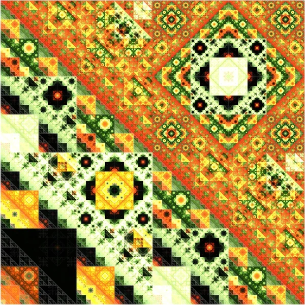 Abstract Symmetrical fractal square colorful Pattern — Stock Photo, Image