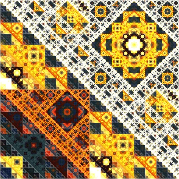 Abstract Symmetrical fractal square colorful Pattern — Stock Photo, Image