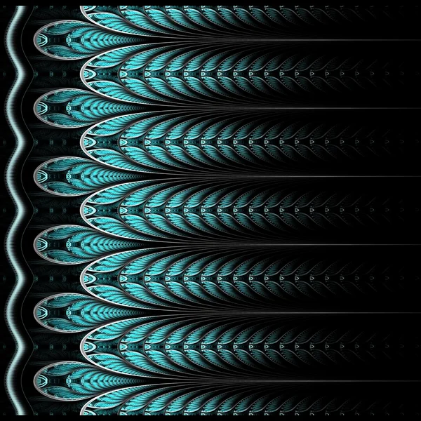 Szimmetrikus kék fractal virág, digitális logaritmusa — Stock Fotó