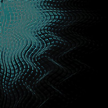 Soyut fraktal mavi kare piksel mozaik illüstrasyon