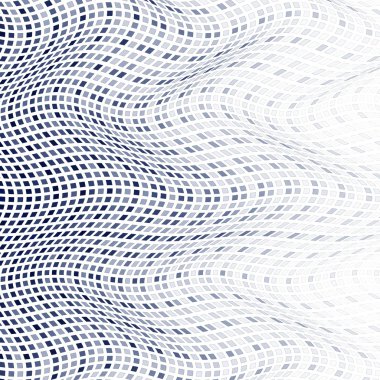 Soyut fraktal mavi kare piksel mozaik illüstrasyon