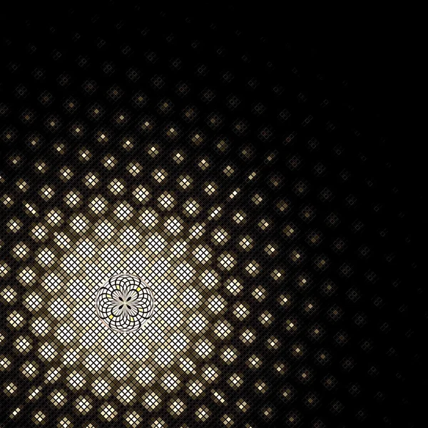 Abstrato fractal ouro quadrado pixel mosaico ilustração — Fotografia de Stock