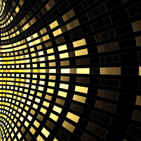 Абстрактная квадратная пиксельная мозаика из фрактала золота — стоковое фото