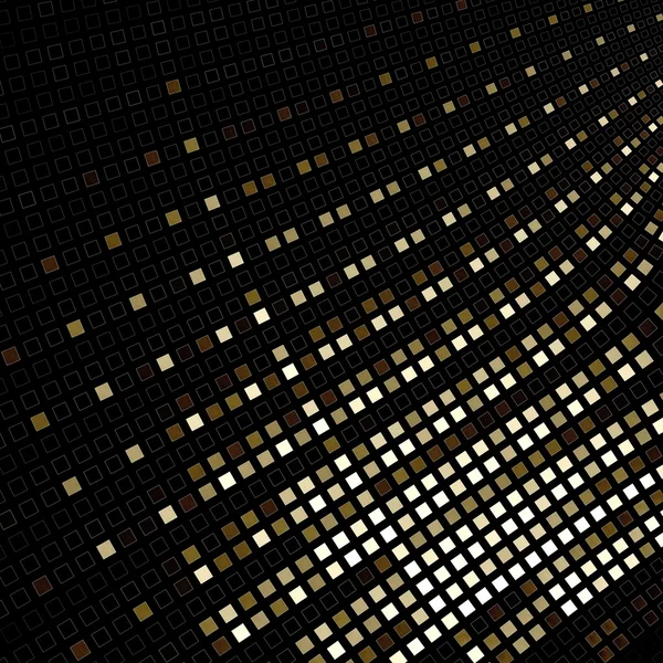 Soyut fraktal altın kare piksel mozaik illüstrasyon — Stok fotoğraf