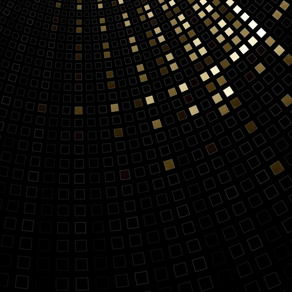 Absztrakt fraktál arany négyzet alakú képpontokat használó mozaik illusztráció — Stock Fotó