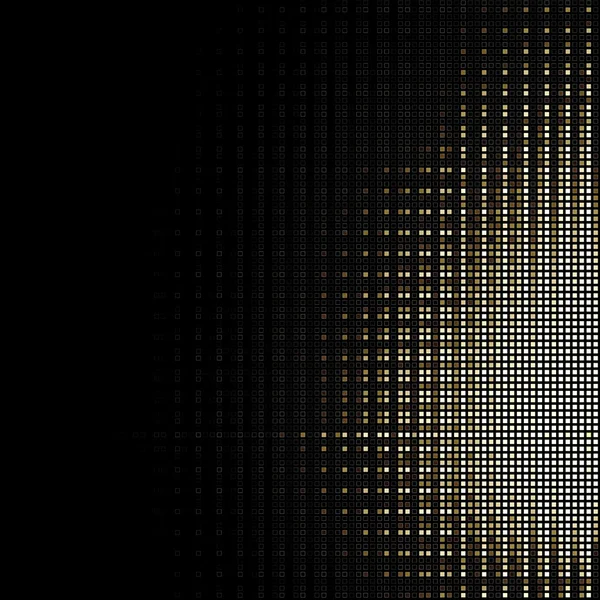 Abstrakte Fraktale Gold Quadrat Pixel Mosaik Illustration — Stockfoto