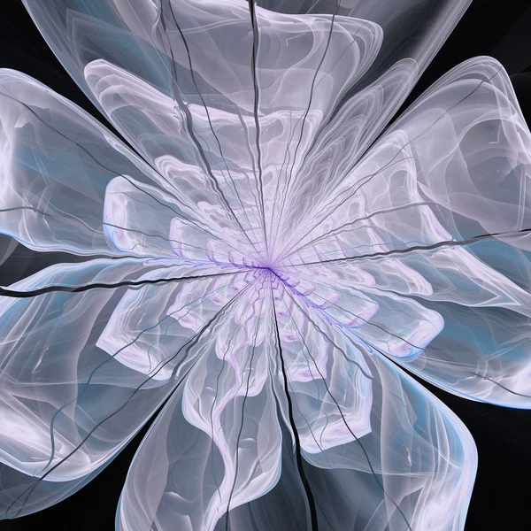 Symmetrical violet fractal flower, digital artwork — Stock Photo, Image