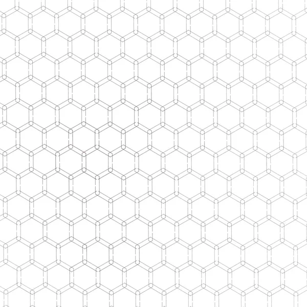 Honeycomb fractal gold hex pixel grid illustration — Stock Photo, Image