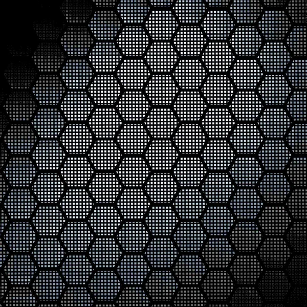 Honeycomb fractal ouro hex pixel grid ilustração — Fotografia de Stock