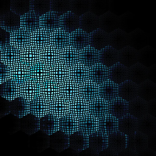 Honeycomb fractal gold hex pixel grid illustration — Stock Photo, Image