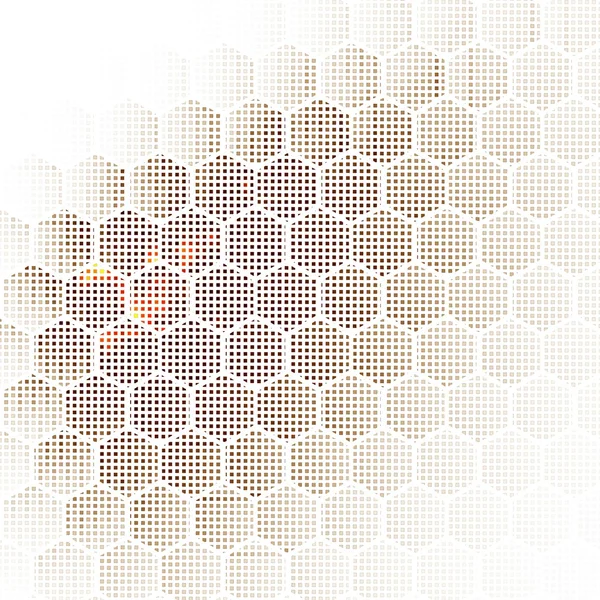 Wabe fraktale Gold-Hex-Pixel-Gitter-Illustration — Stockfoto